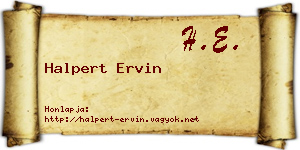 Halpert Ervin névjegykártya